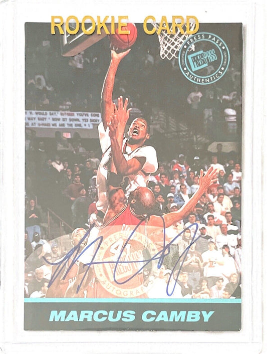 MARCUS CAMBY 1998-99 PRESS PASS AUTHENTICS SIGNATURE EDITION AUTO RC #D /500