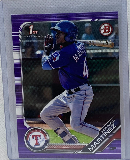 JULIO PABLO MARTINEZ 2019 TOPPS 1ST BOWMAN PROSPECT PURPLE #D 217/250