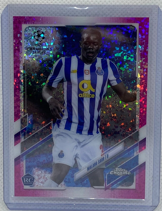 MALANG SARR 2020-21 TOPPS CHROME LEAGUE CHAMPIONS PINK DIAMOND REFRACTOR RC /175