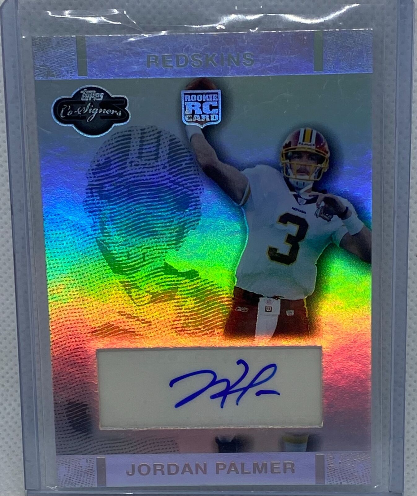 JORDAN PALMER 2007 TOPPS CO-SIGNERS ROOKIE AUTO RC #D 9/10