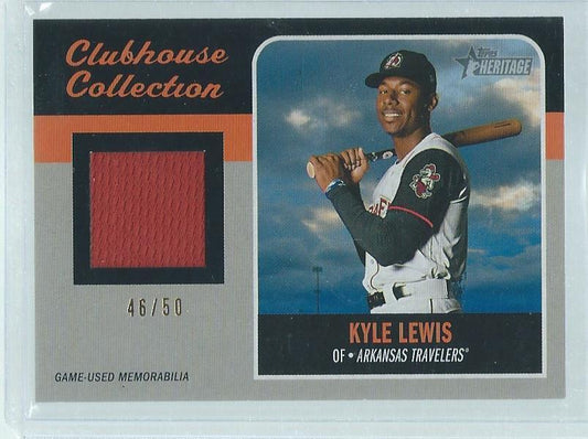 KYLE LEWIS 2019 TOPPS HERITAGE CLUBHOUSE COLLECTION JERSEY PROSPECT #D 46/50