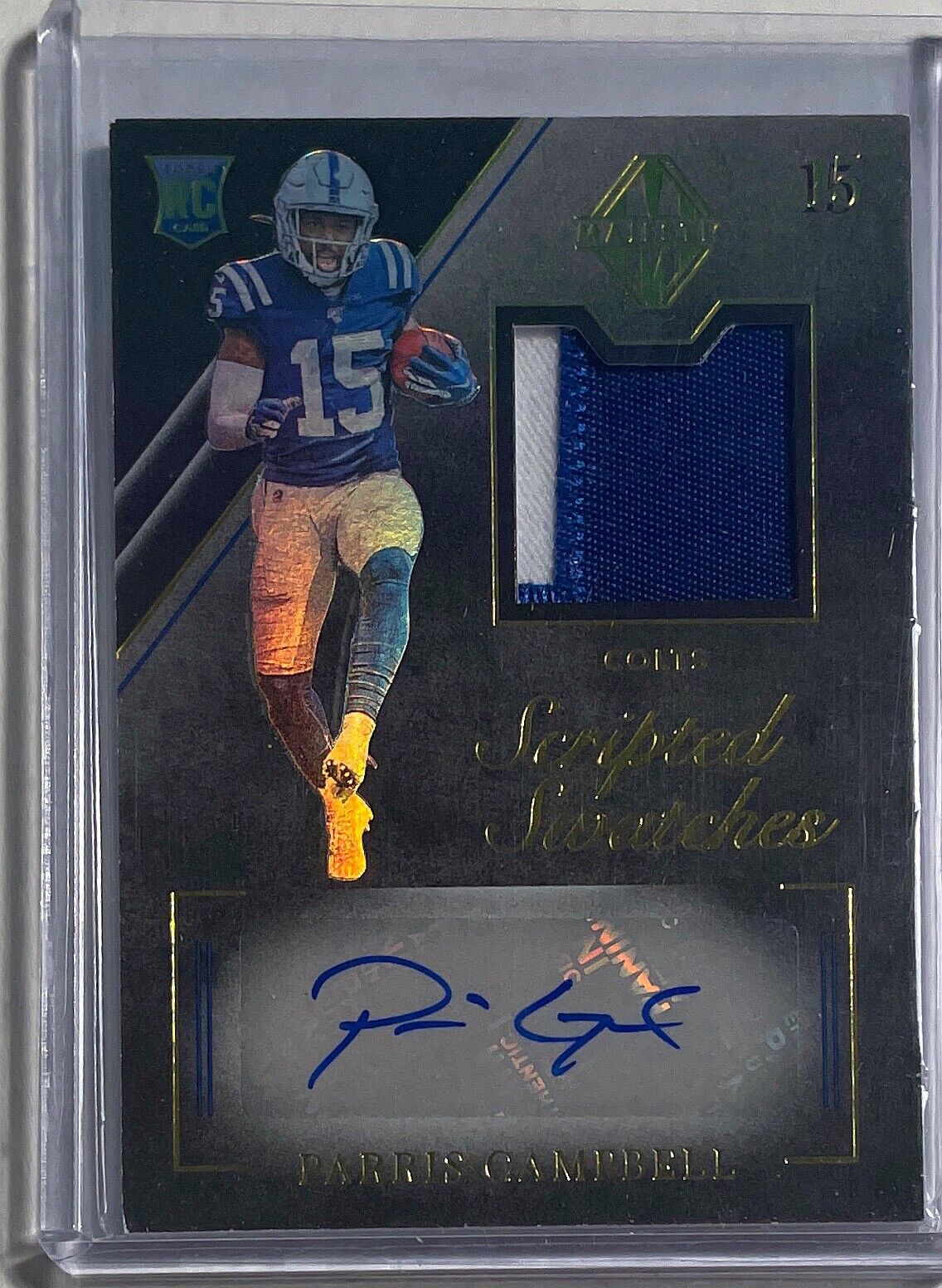 PARRIS CAMPBELL 2019 PANINI MAJESTIC SCRIPTED SWATCHES PATCH AUTO ROOKIE RC /49