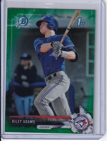 RILEY ADAMS 2017 BOWMAN CHROME GREEN REFRACTOR 1ST PROSPECT #D 46/99