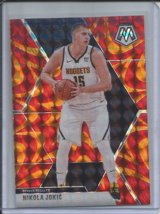 NIKOLA JOKIC 2019-20 PANINI MOSAIC REACTIVE ORANGE PRIZM #171