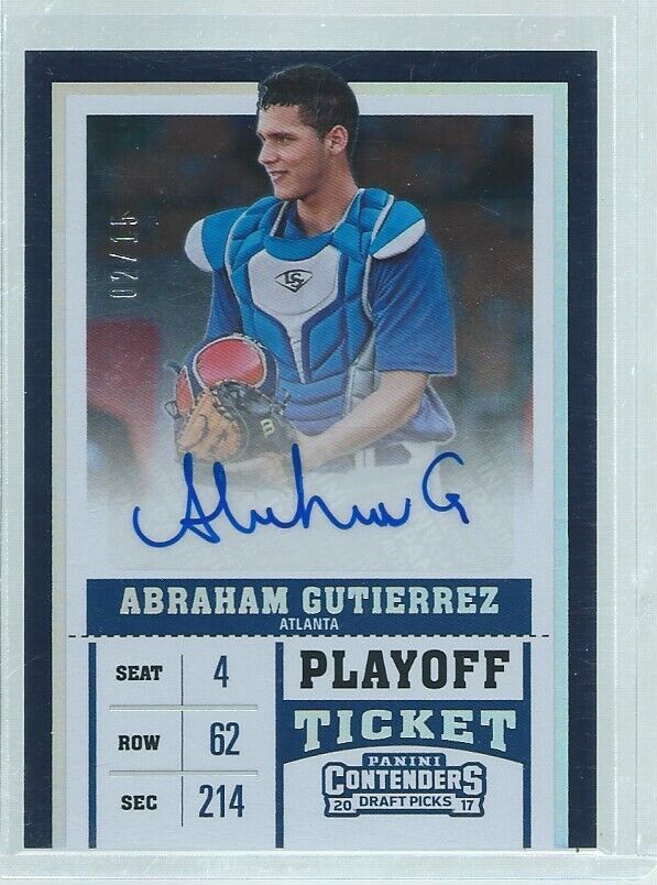 ABRAHAM GUTIERREZ 2017 CONTENDERS DRAFT PLAYOFF AUTO PROSPECT #D 2/15