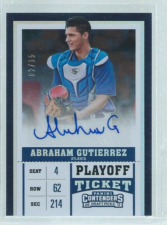 ABRAHAM GUTIERREZ 2017 CONTENDERS DRAFT PLAYOFF AUTO PROSPECT #D 2/15