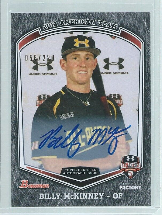 BILLY MCKINNEY 2012 BOWMAN UNDER ARMOUR ALL AMERICAN ON CARD AUTO PROSPECT /220