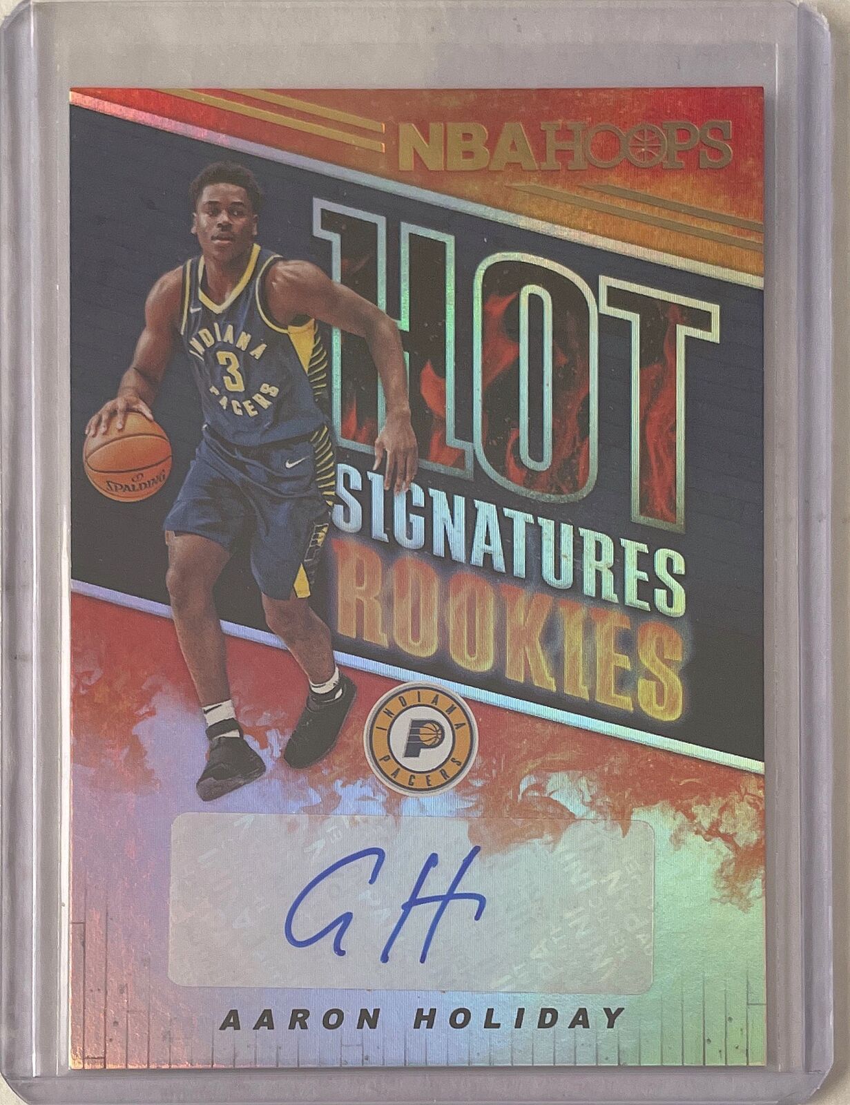 AARON HOLIDAY 2018-19 PANINI HOOPS HOT SIGNATURES ROOKIES AUTO ROOKIE RC #HSH-AH