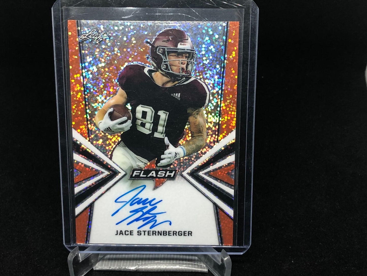 JACE STERNBERGER 2019 LEAF FLASH ORANGE ON CARD AUTO RC #D 1/10