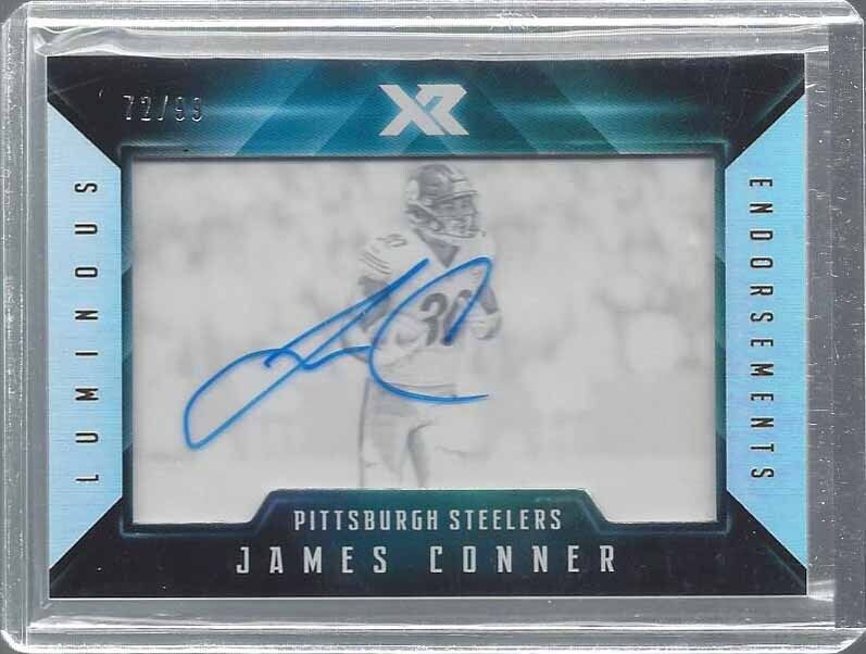 JAMES CONNER 2017 PANINI XR LUMINOUS ENDORSEMENTS ON CARD AUTO RC #D 72/99