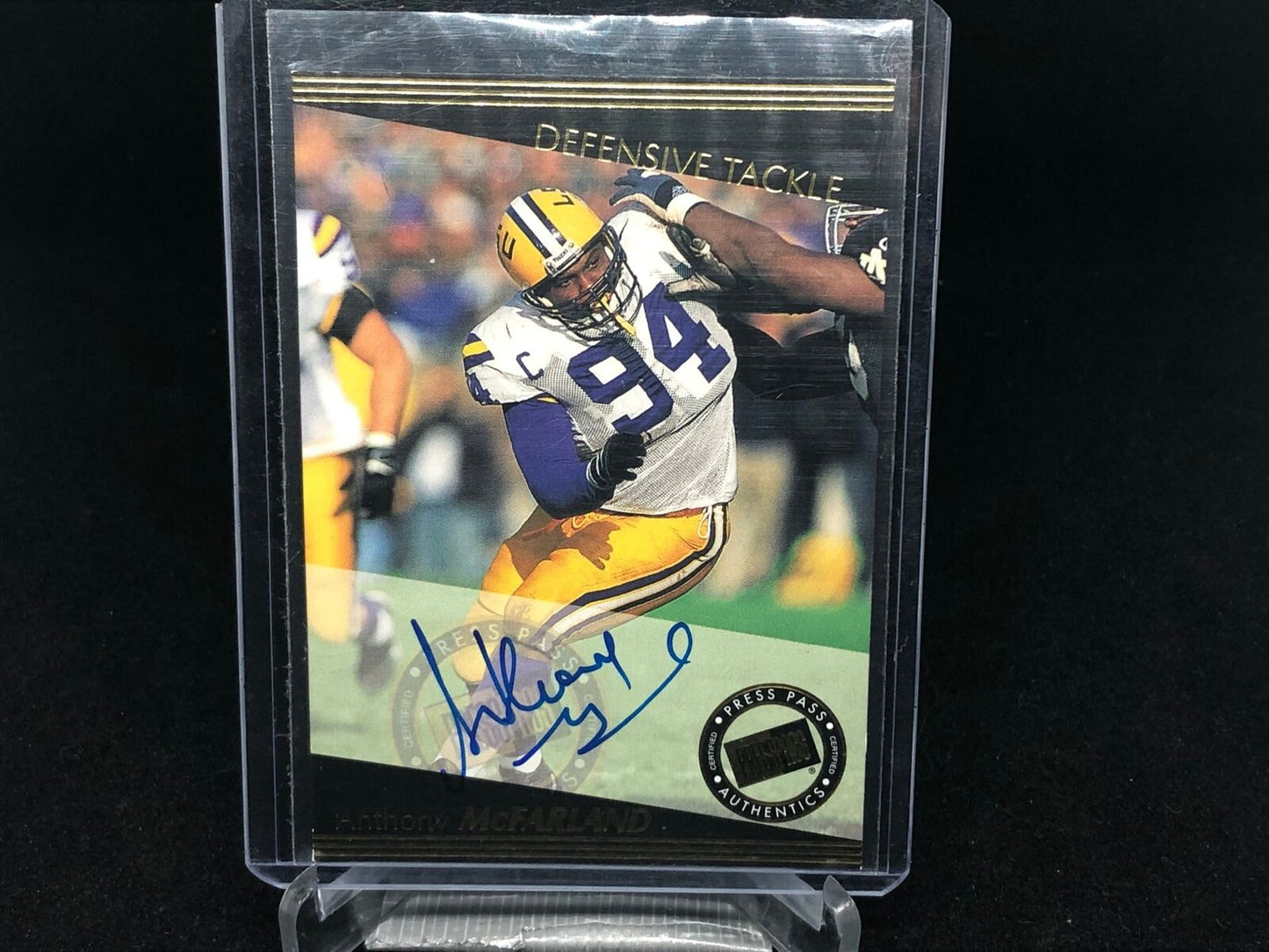 ANTHONY MCFARLAND 1999 PRESS PASS AUTHENTICS ON CARD AUTO RC
