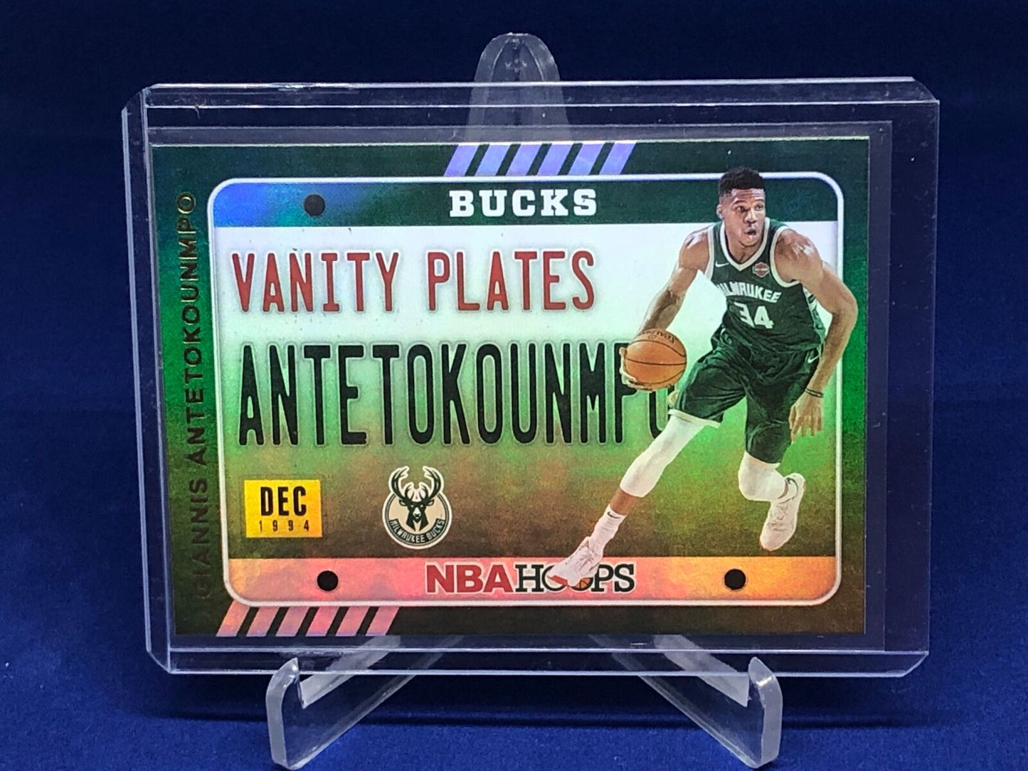 GIANNIS ANTETOKOUNMPO 2020-21 PANINI NBA HOOPS VANITY PLATES HOLO FOIL # 9