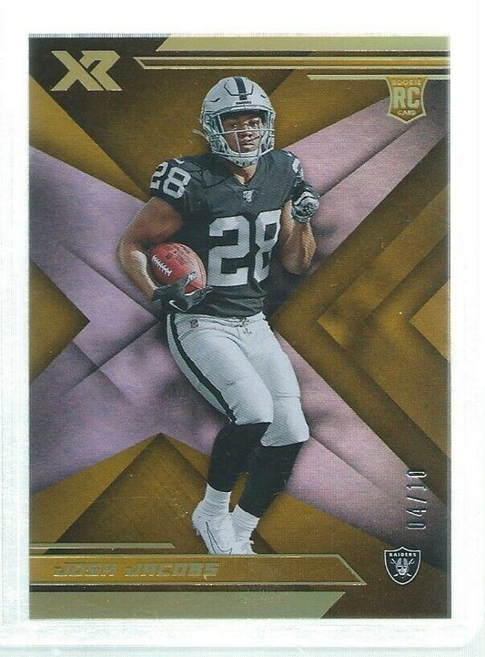 JOSH JACOBS 2019 PANINI XR GOLD ROOKIES RC #D 4/10