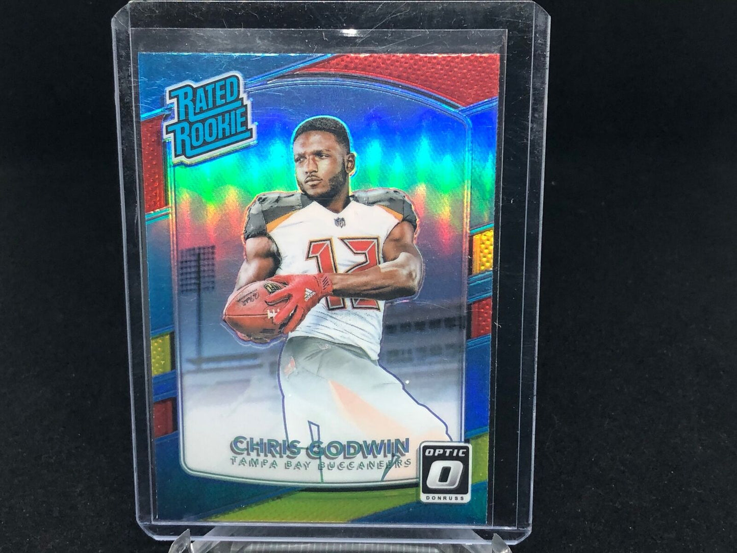 CHRIS GODWIN 2017 PANINI DONRUSS OPTIC RATED ROOKIE RED YELLOW HOLO RC # 155