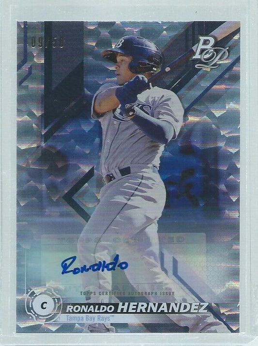 RONALDO HERNANDEZ 2019 BOWMAN PLATINUM ICE AUTO PROSPECT #D 9/50