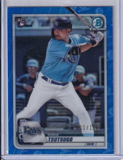 YOSHI TSUTSUGO 2020 BOWMAN CHROME BLUE REFRACTOR ROOKIE RC #D 011/150