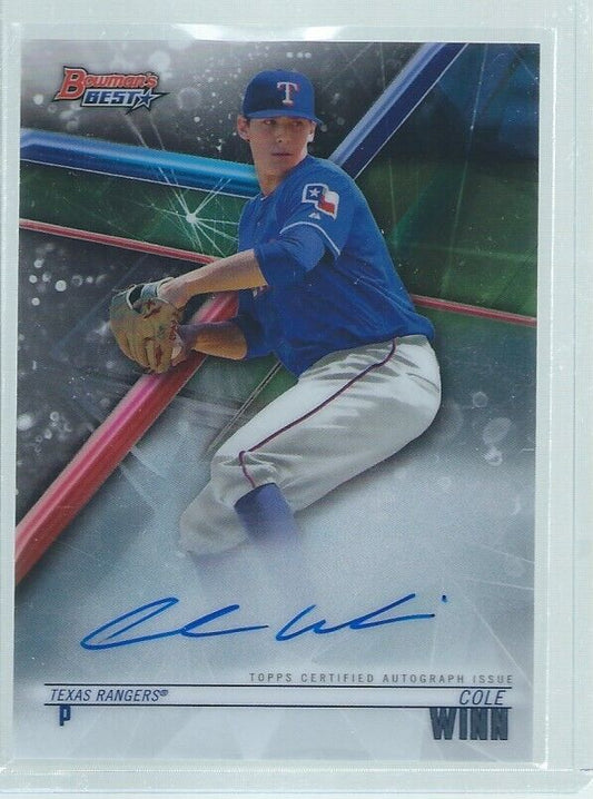 COLE WINN 2018 BOWMAN'S BEST ON CARD AUTO PROSPECT