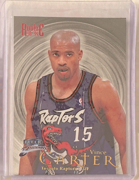VINCE CARTER 1998-99 FLEER BRILLIANTS ROOKIE RC #105