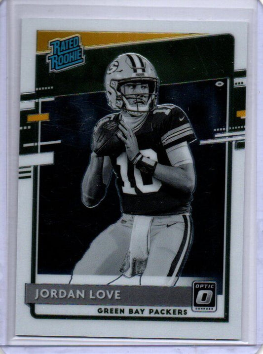 JORDAN LOVE 2020 PANINI DONRUSS OPTIC SP NEGATIVE PHOTO VARIATION SP RC #304