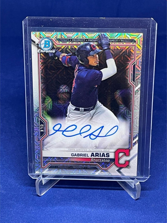 GABRIEL ARIAS 2021 TOPPS BOWMAN CHROME SILVER MEGA BOX REFRACTOR PROSPECT AUTO