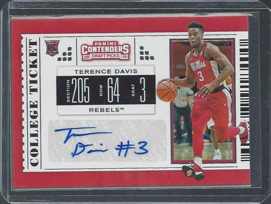 TERENCE DAVIS 2019 CONTENDERS RAPTORS ROOKIE AUTO RC #121