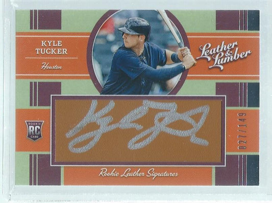 KYLE TUCKER 2019 LEATHER & LUMBER ON CARD AUTO ROOKIE RC #D 27/149