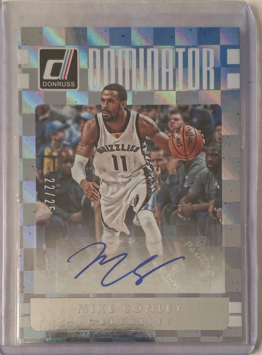 MIKE CONLEY 2016-17 PANINI DONRUSS DOMINATOR FOIL AUTO #D 22/25