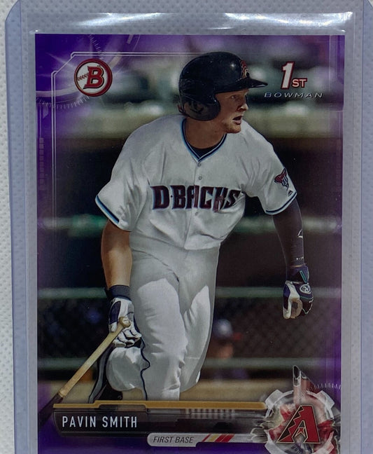 PAVIN SMITH 2017 TOPPS 1ST BOWMAN PROSPECT PURPLE #D 041/250