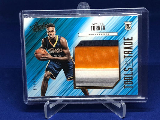 MYLES TURNER 2015-16 PANINI ABSOLUTE TOOLS OF TRADE 4 CLR PATCH RC #D 29/49