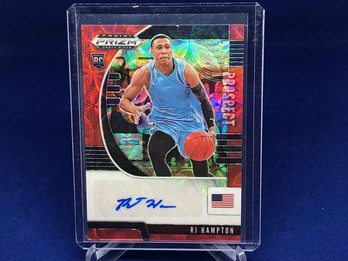 RJ HAMPTON 2020-21 PANINI PRIZM DRAFT PICKS RED SCOPE PRIZM AUTO RC #D 47/88