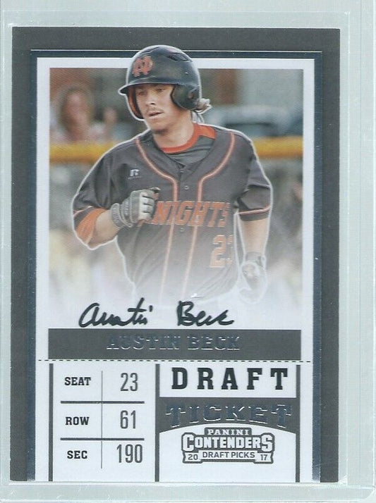 AUSTIN BECK 2017 CONTENDERS DRAFT PICKS TICKET ON CARD AUTO PROSPECT