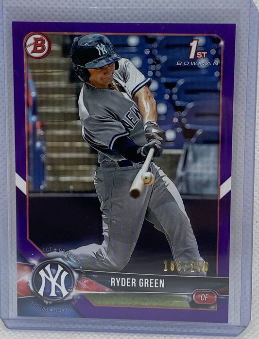 RYDER GREEN 2020 TOPPS 1ST BOWMAN PROSPECT PURPLE #D 105/250