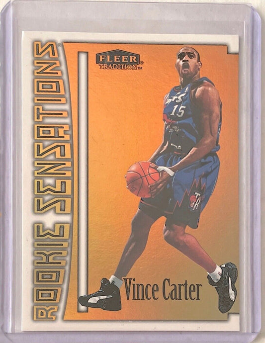 VINCE CARTER 1999-00 FLEER TRADITION ROOKIE SENSATIONS RC #2