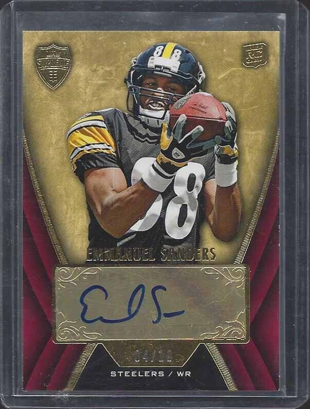EMMANUEL SANDERS 2010 TOPPS SUPREME GOLD ROOKIE AUTO RC #D 4/10