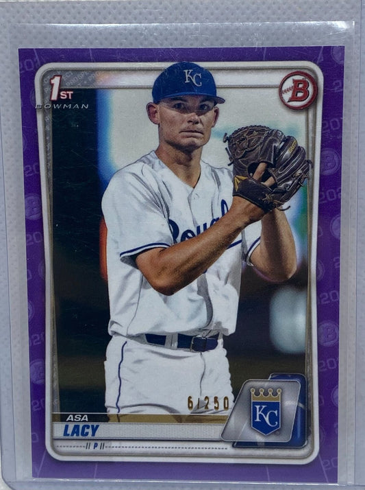 ASA LACY 2020 TOPPS 1ST BOWMAN PROSPECT PURPLE #D 6/250