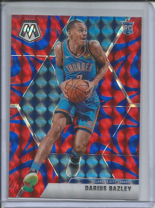 DARIUS BAZLEY 2019-20 PANINI MOSAIC REACTIVE BLUE PRIZM ROOKIE RC THUNDER #227