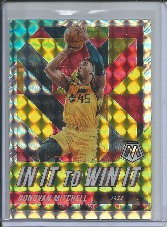 DONOVAN MITCHELL 2019-20 PANINI MOSAIC IN IT TO WIN IT SILVER WAVE PRIZM #6
