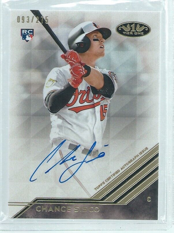 CHANCE SISCO 2018 TOPPS TIER ONE ON CARD AUTO ROOKIE RC #D /275