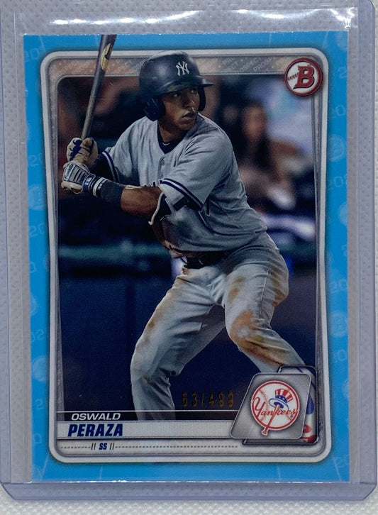 OSWALD PERAZA 2020 TOPPS BOWMAN PROSPECT SKY BLUE #D 63/499
