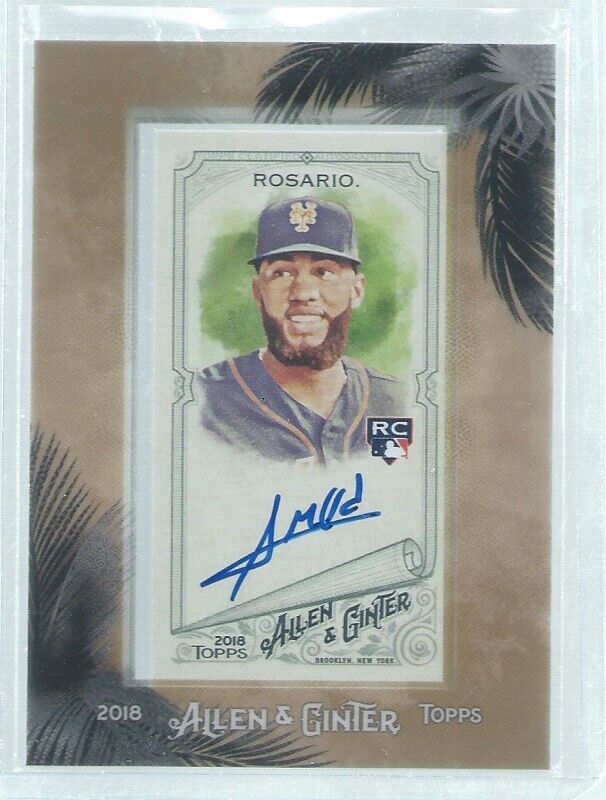 AMED ROSARIO 2018 TOPPS ALLEN & GINTER MINI FRAMED ON CARD AUTO ROOKIE RC