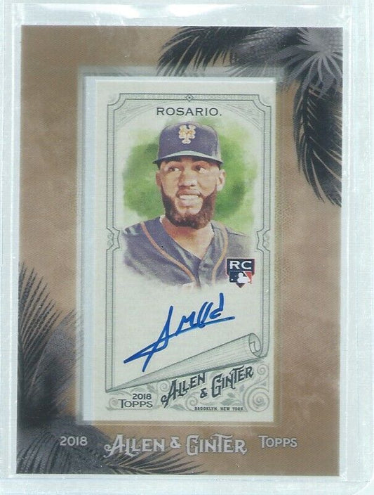 AMED ROSARIO 2018 TOPPS ALLEN & GINTER MINI FRAMED ON CARD AUTO ROOKIE RC