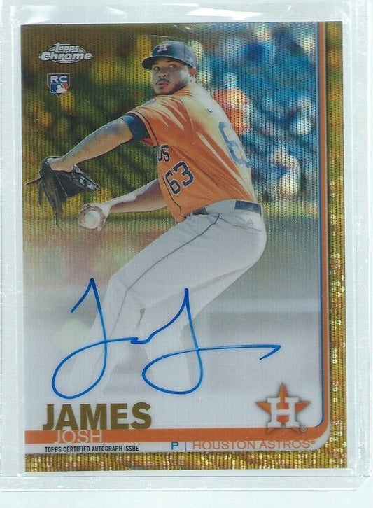 JOSH JAMES 2019 TOPPS CHROME ON CARD AUTO GOLD WAVE REFRACTOR RC #D 4/50