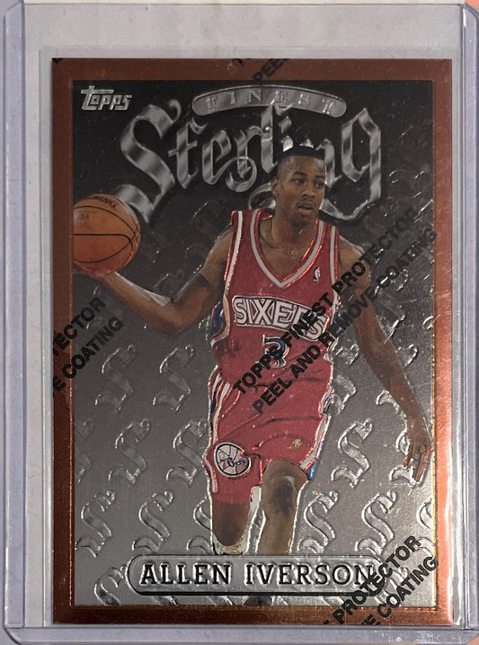 ALLEN IVERSON 1996-97 TOPPS FINEST STERLING ROOKIE RC #240