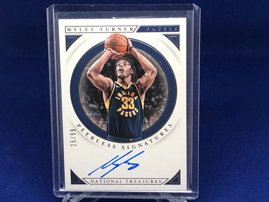 MYLES TURNER 2018-19 PANINI NATIONAL TREASURES PEERLESS SIGNATURES AUTO #D 25/99