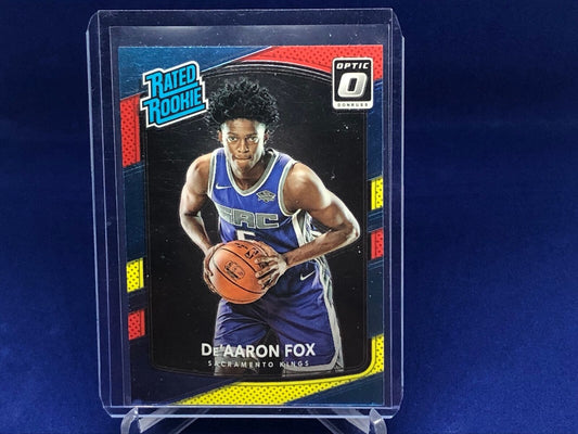 DE'AARON FOX 2017-18 PANINI DONRUSS RATED ROOKIE RED YELLOW RC # 196