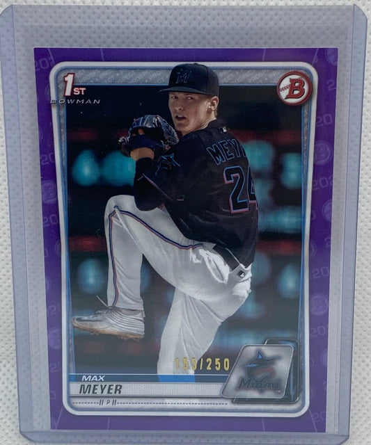MAX MEYER 2020 TOPPS 1ST BOWMAN PROSPECT PURPLE #D 155/250