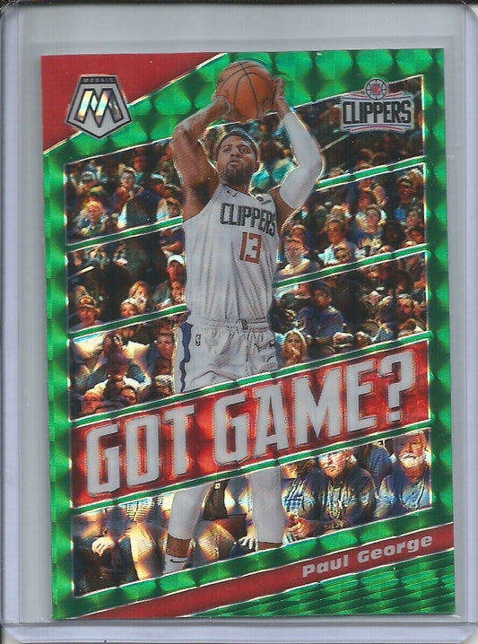 PAUL GEORGE 2019-20 PANINI MOSAIC GOT GAME GREEN PRIZM #3