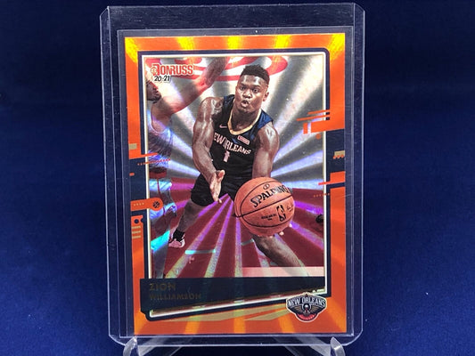 ZION WILLIAMSON 2020-21 PANINI DONRUSS ORANGE LAZER # 147