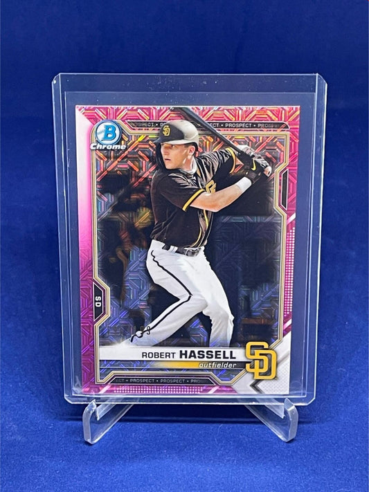 ROBERT HASSELL 2021 TOPPS BOWMAN CHROME PINK MEGA BOX REFRACTOR #D 196/199