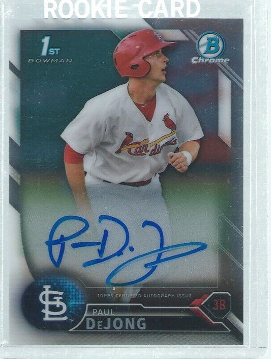 PAUL DEJONG 2016 BOWMAN CHROME 1ST ON CARD AUTO PROSPECT